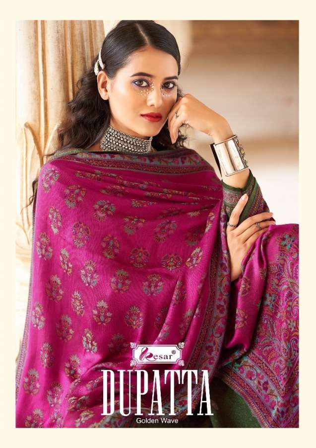 kesar present dupatta golden wave pashmina exclusive fancy suits