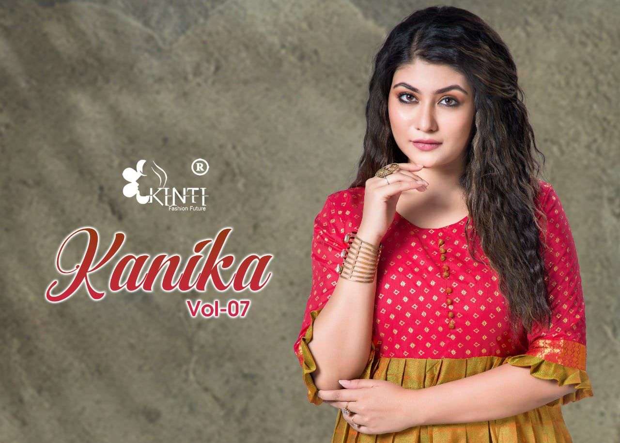 kinti kanika vol 7 fancy anarkali kurti with inner supplier 