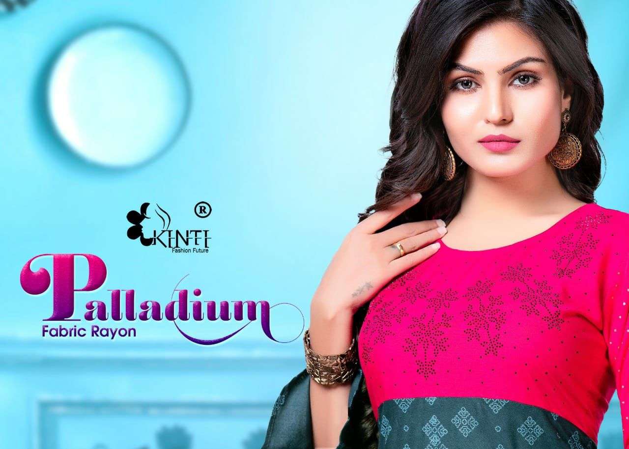 kinti palladium rayon casual wear swarovski work kurti 