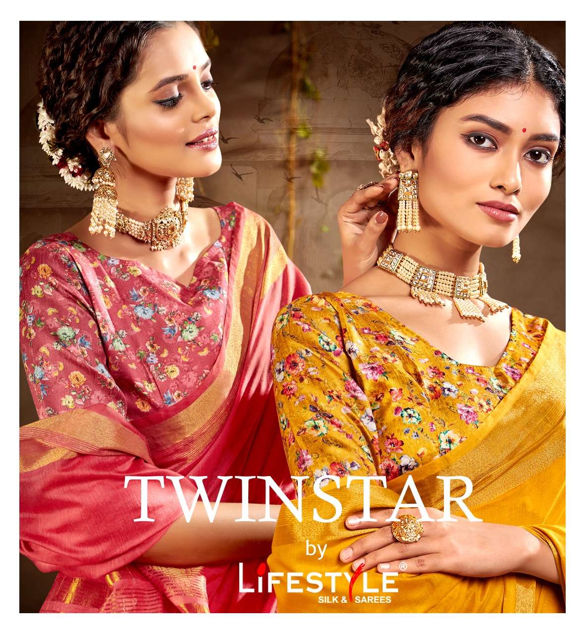 lifestyle twinstar chanderi  casual wear sarees provider