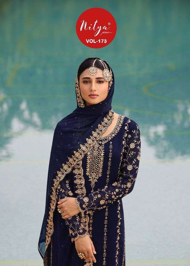 lt nitya 173 73001-73005 series georgette sharara style salwar suits catalog 