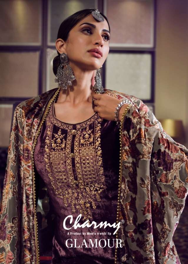 meera charmy present glamour velvet embroidery winter garam suits