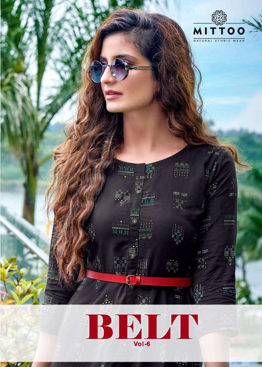 mittoo belt vol 6 rayon printed kurti lowest range 