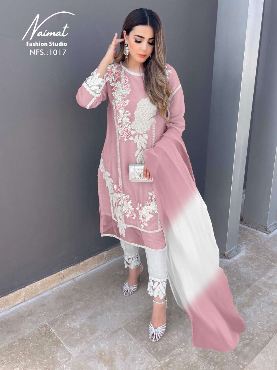 naimat fashion studio nfs 1017 beautiful designer kurti with botton and dupatta 