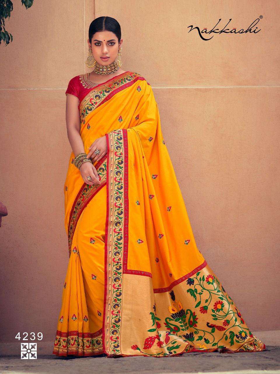 nakkashi riva 4238-4246 series paithani silk elegant sarees