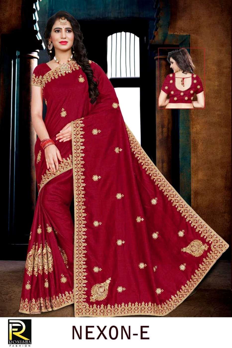 Nexon by ranjna saree embroidery warked heavy diamond festive wear saree collction 