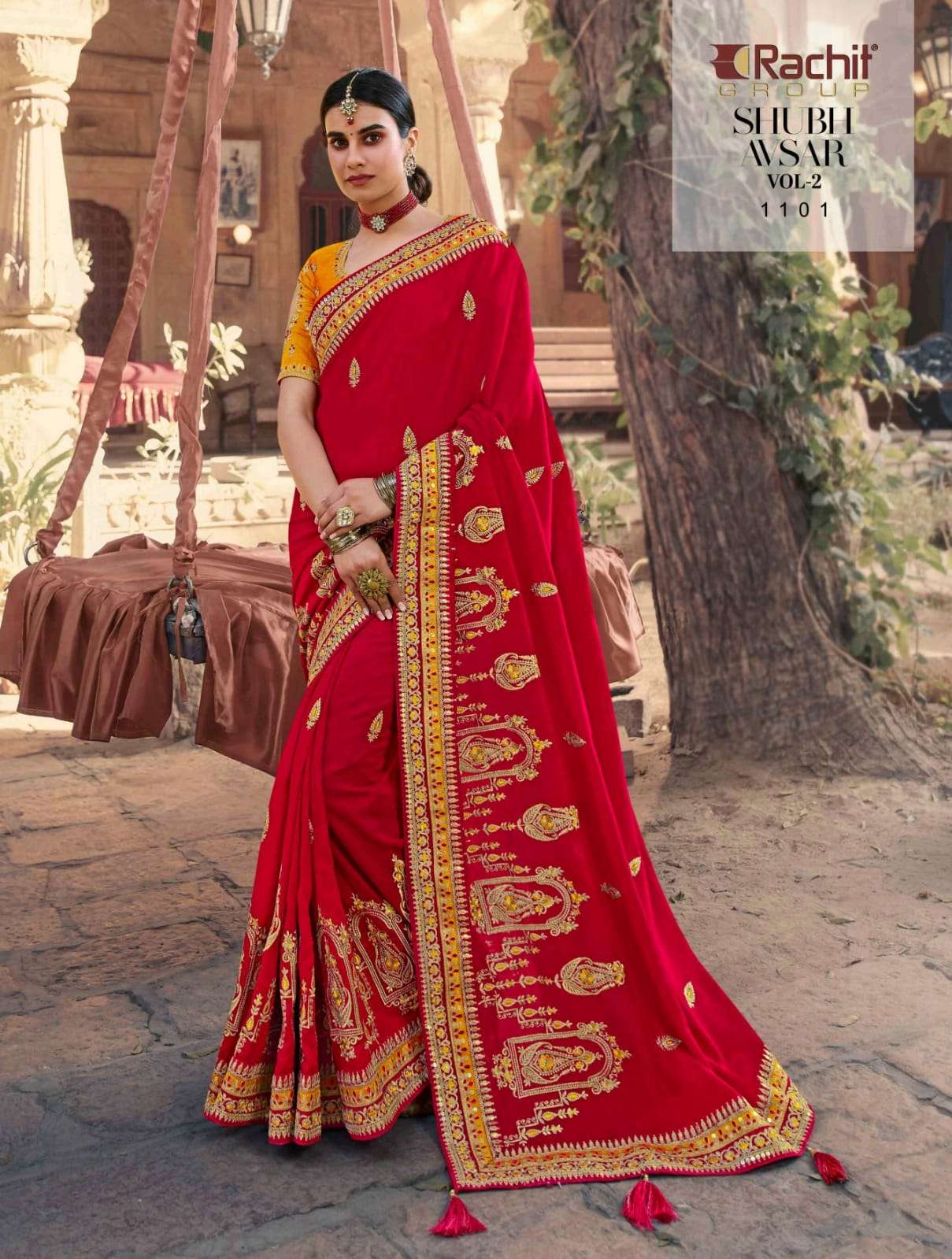 rachit fashion shubh avsar vol 2 1101-1114 series heavy work saris for wedding 