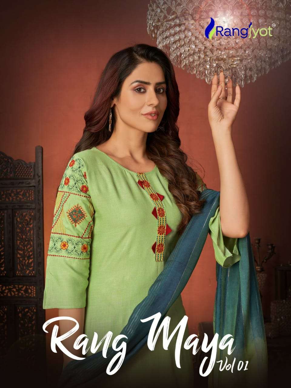 rangmaya vol 1 by rangjyot rayon slub embroidery readymade dresses supplier