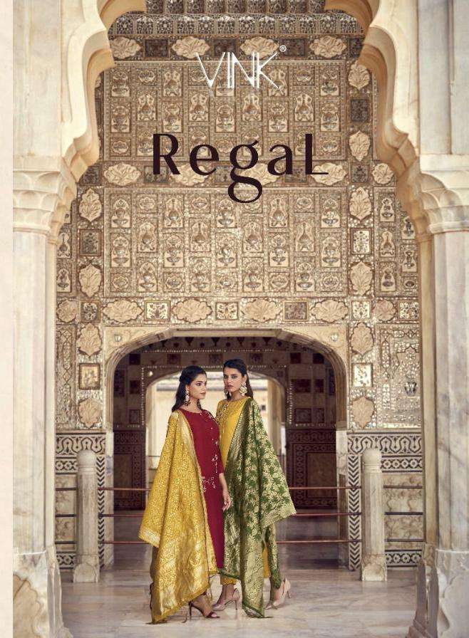 regal by vink fancy party wear silk kurti with dupatta & pants wholesaler