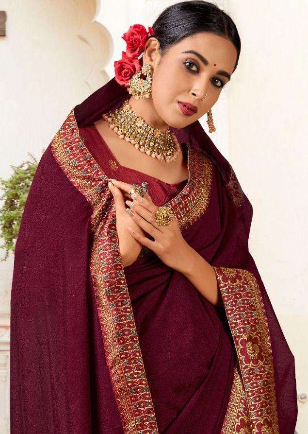 right women designer padma vichitra with jequard border sarees collection