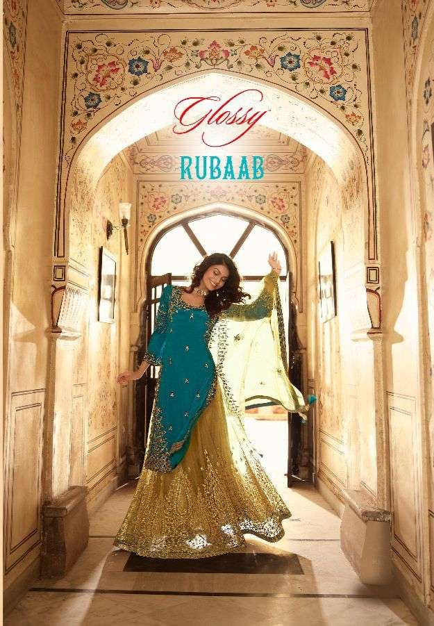 rubaab by glossy elegant party wear fancy salwar kameez