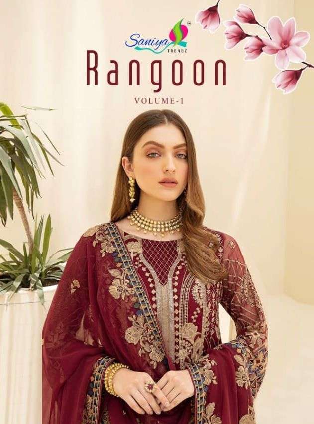 saniya rangoon vol 1 georgette pakistani fancy suits wholesaler