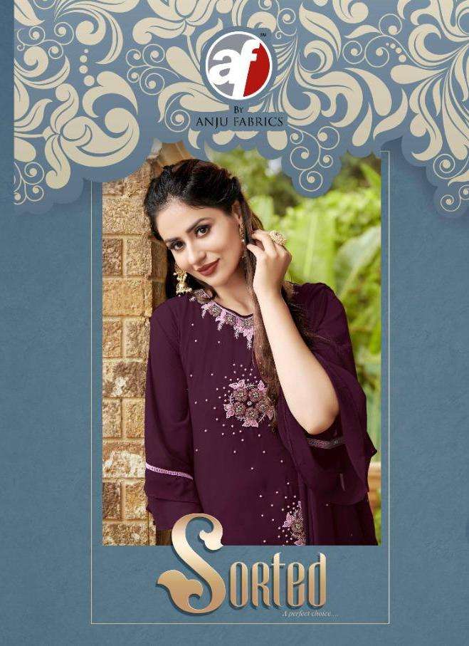 sorted by anju fab georgette readymade sharara salwar kameez