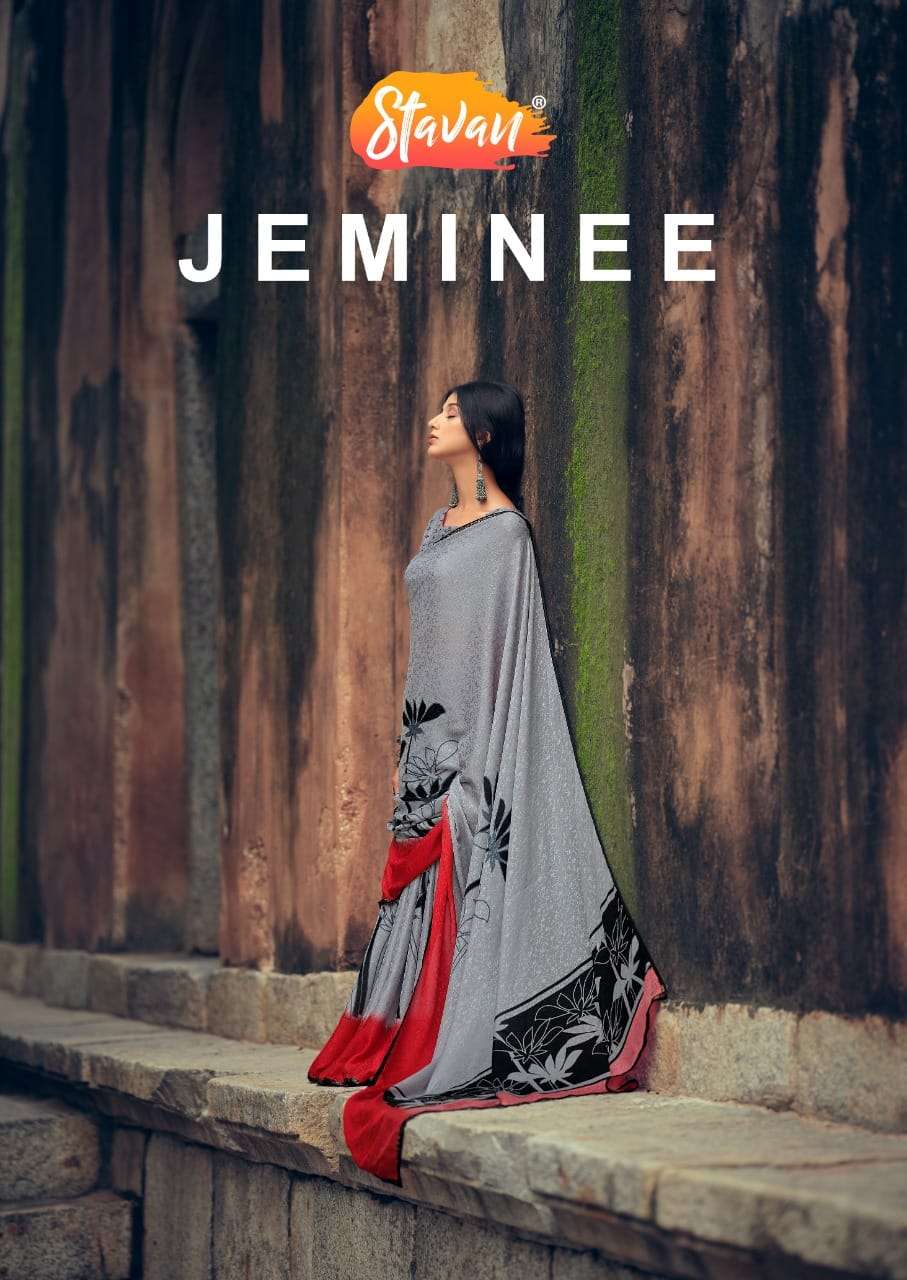 stavan jeminee silk jacquard with border sarees wholesaler 