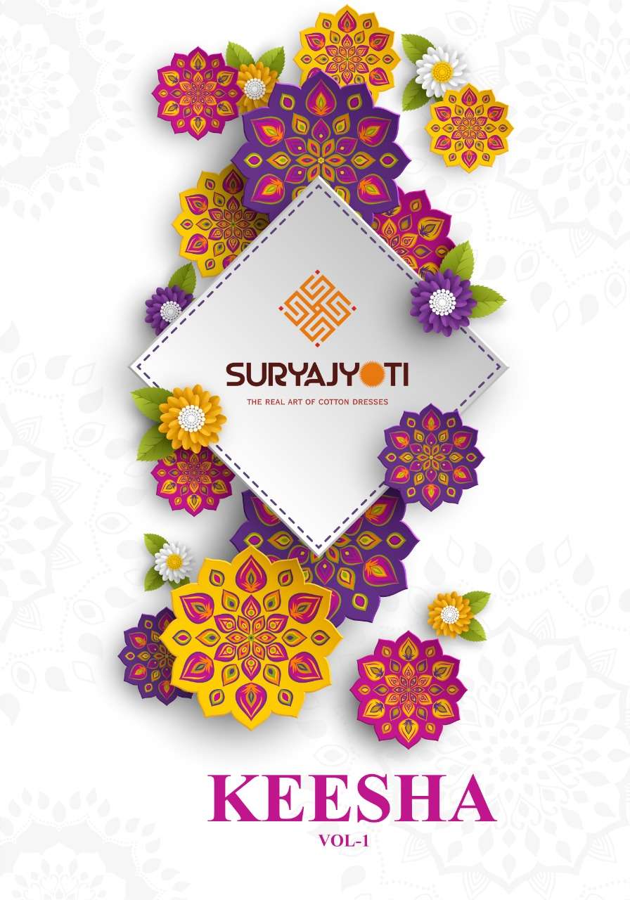 suryajyoti keesha vol 1 series 1001 to 1006 cotton casual wear dress material
