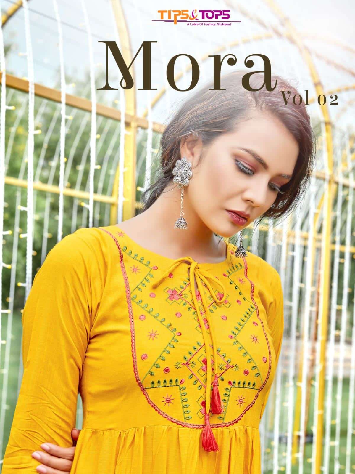 tips and tops mora vol 2 rayon anarkali kurtis supplier 