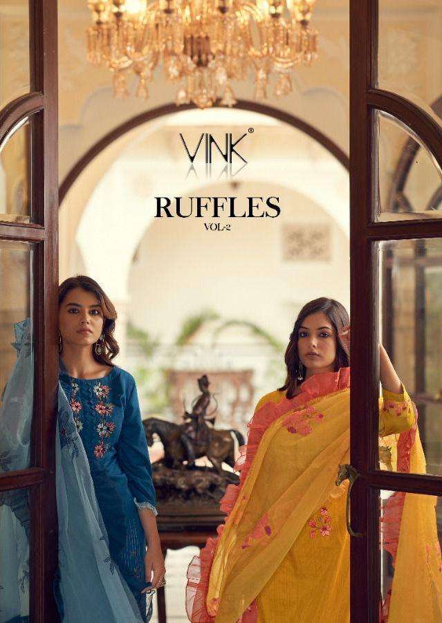 vink ruffles vol 2 silky readymade fancy salwar kameez