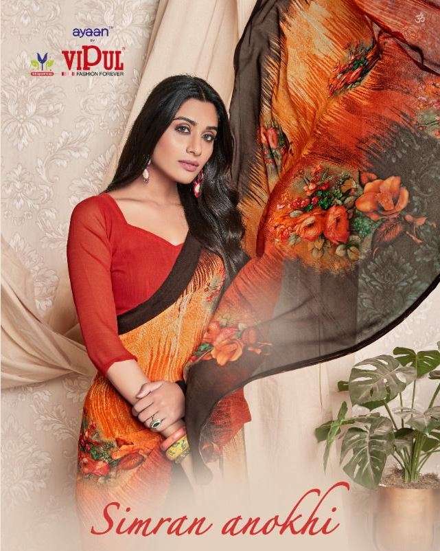 vipul fashion simran anokhi georgette printed sarees 