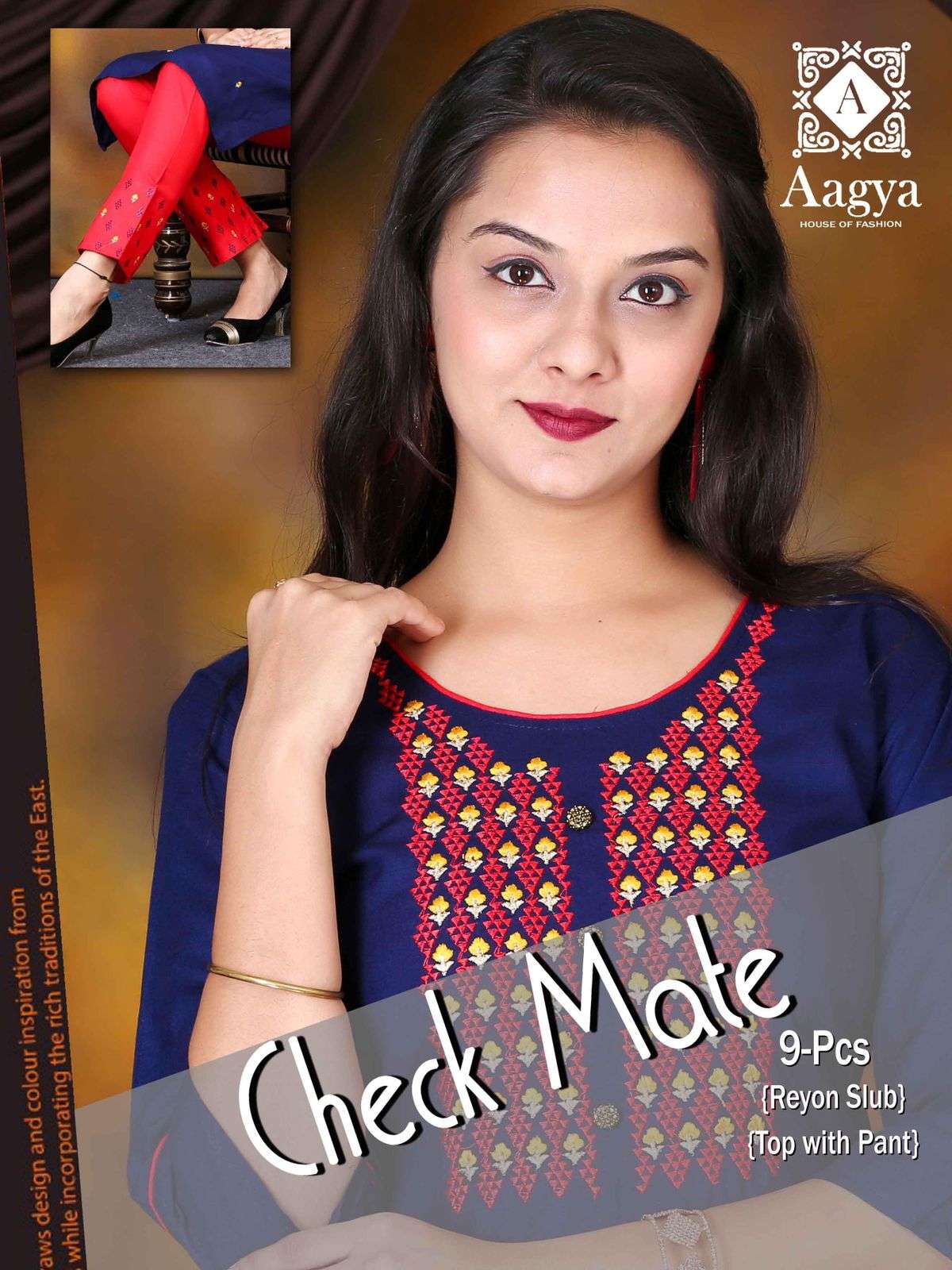 Aagya CheckMate Vol.1 HEAVY RAYON SULB KURTI WITH PANT CATALOG WHOLESALER BEST RATE 