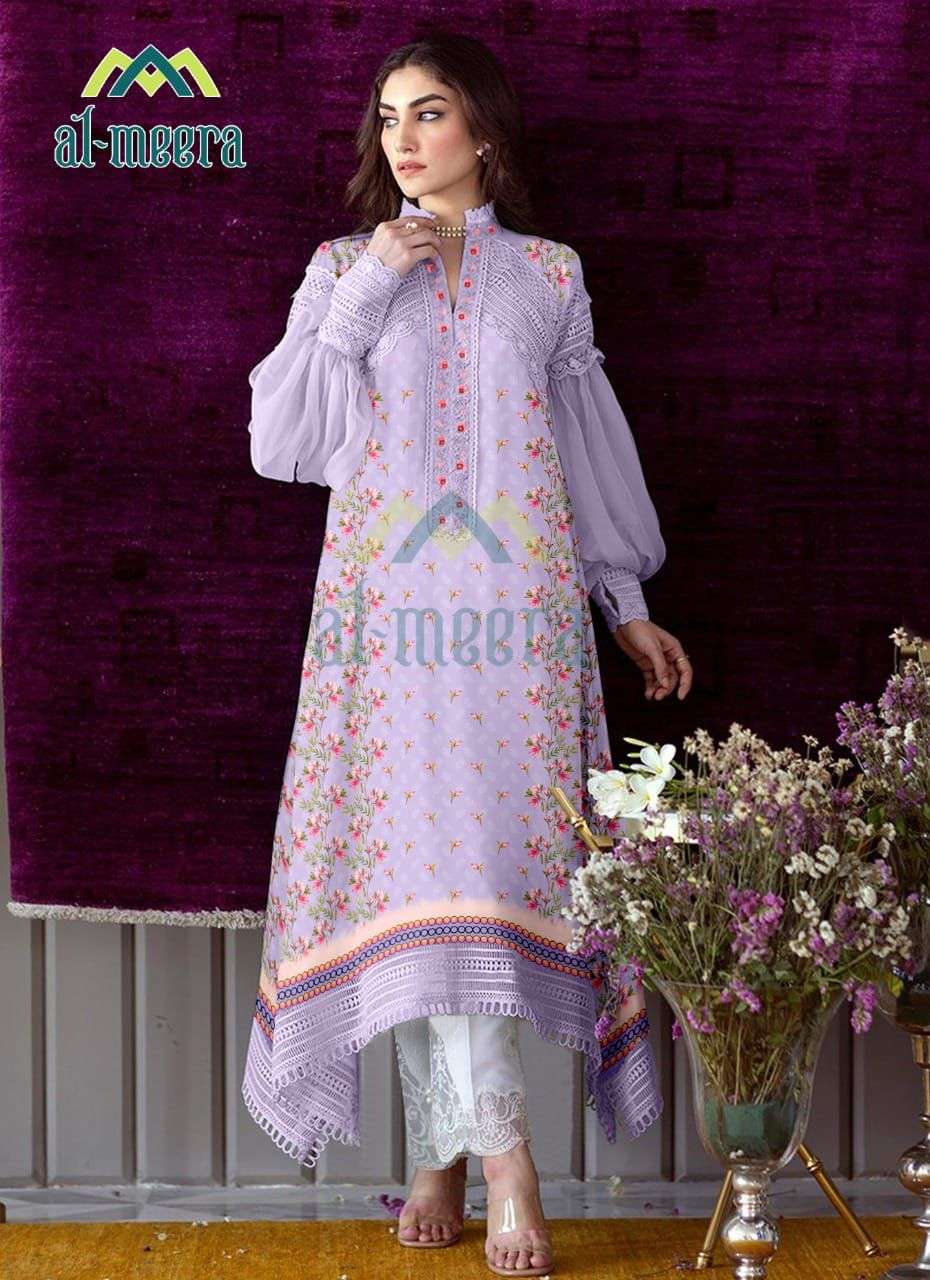 al meera 1130 exclusive muslin designer fancy kurti with pant collection
