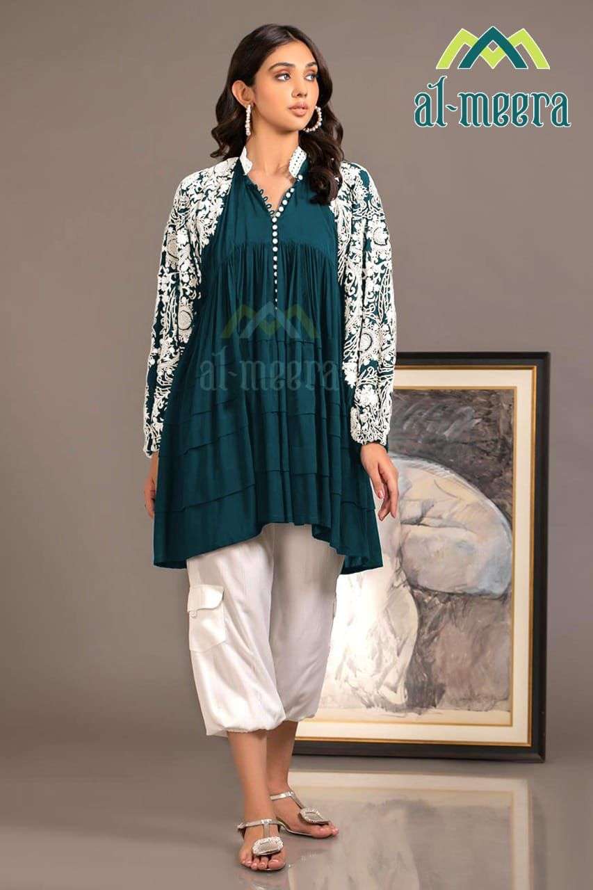 al meera 1134 rayon designer kurti with fancy pant supplier