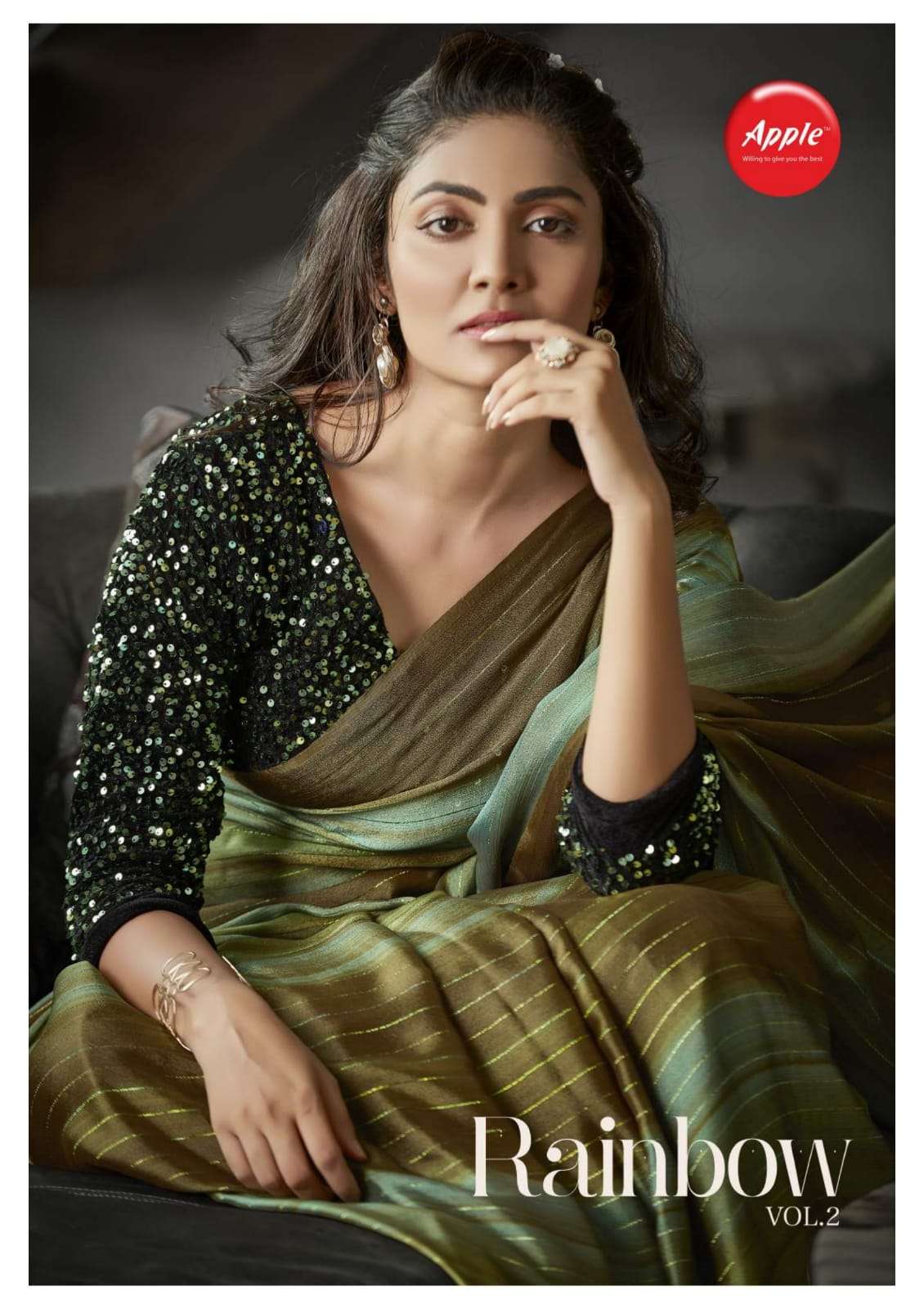 apple saree launch rainbow vol 2 party wear fancy saree