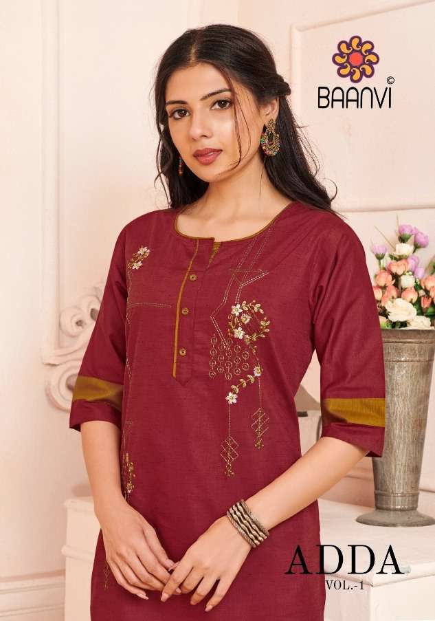 baanvi launch adda vol 1 fancy kurti with pant