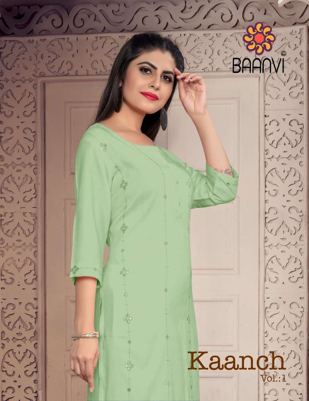 baanvi launch kaanch vol 1 fancy kurti 