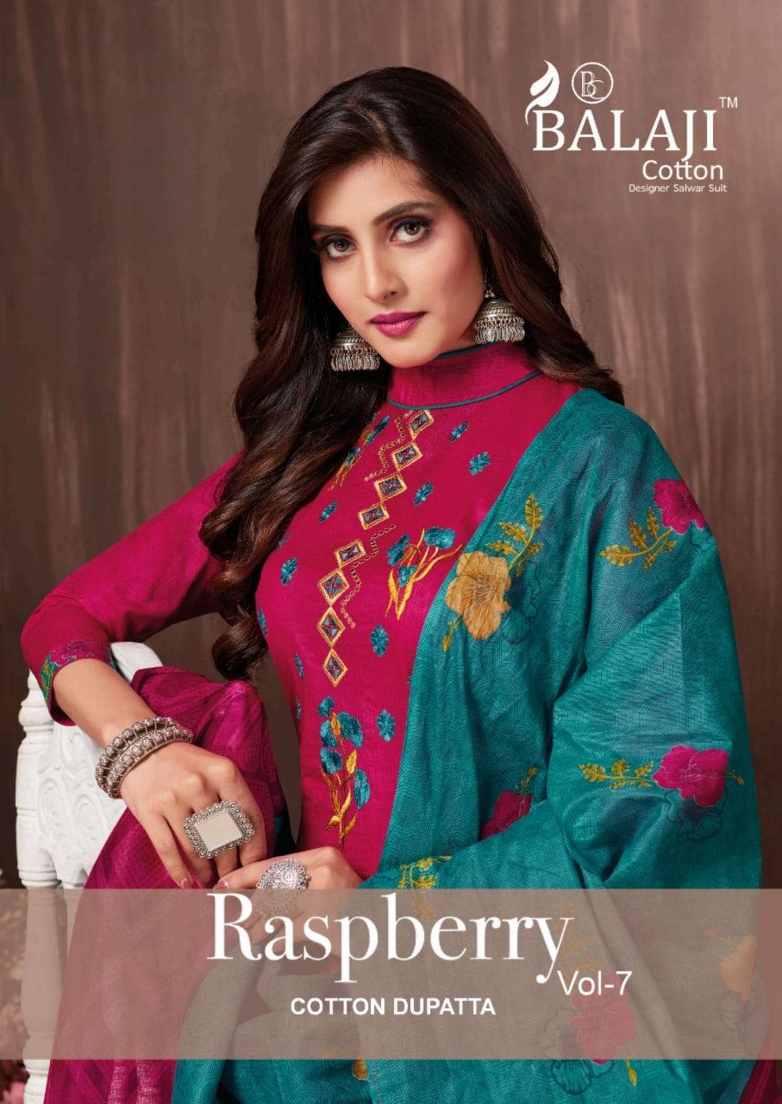 Balaji cotton raspberry vol 7 series 7001 to 7012 cotton salwar kameez