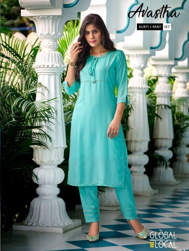 global local avastha kurti with pant set 