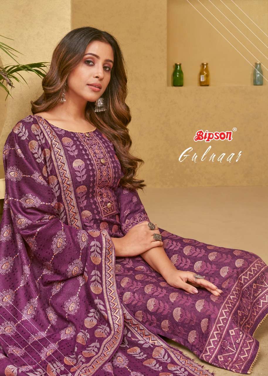 gulnaar by bipson pashmina casual fancy garam dress materials