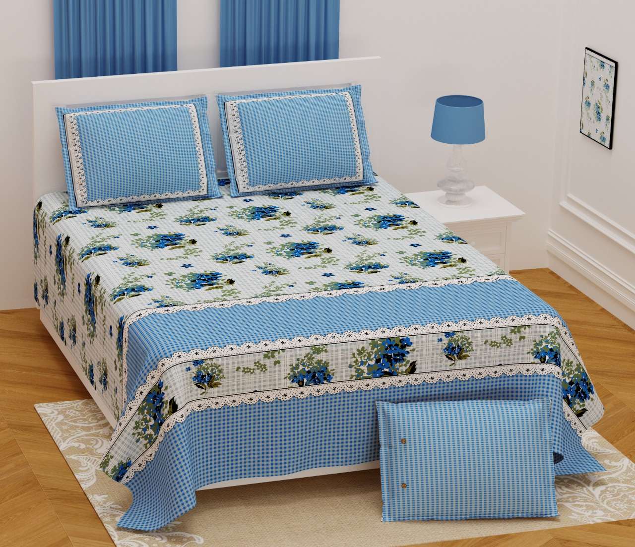 K4u Launch Nandani King Size Pure Satin Bedsheet With Matching Pillow Cover