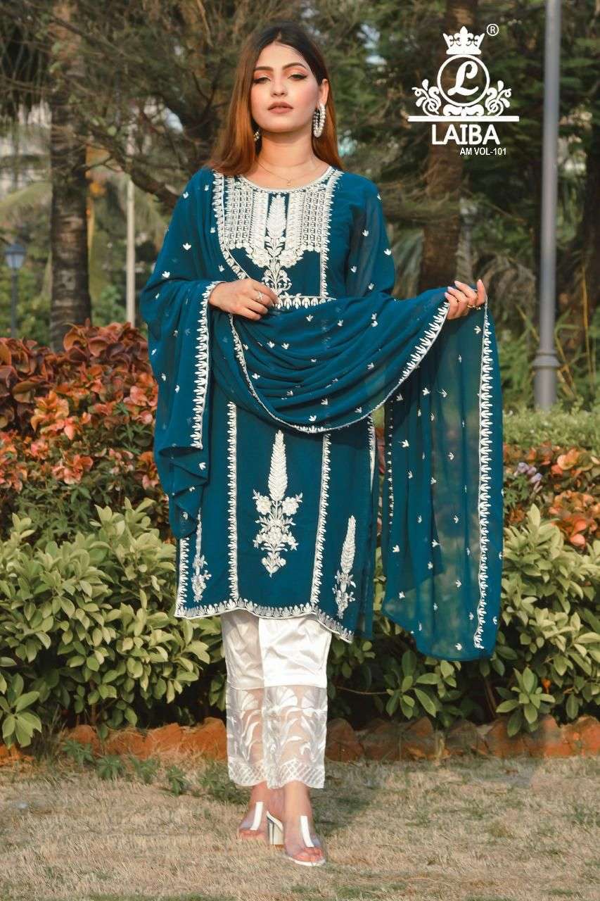laiba am vol 101 georgette embroidery pakistani readymade salwar kameez