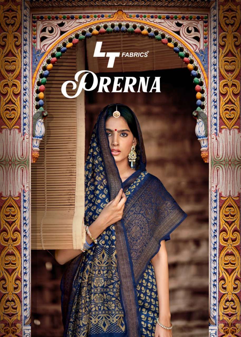 lt fabrics prerna vol 3 cotton silk with weaving border sarees supplier 