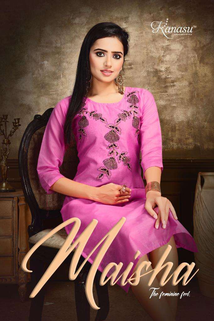 MAISHA BY KANASU HEAVY CHANDERI SILK KURTI CATALOG WHOLESALER BEST RATE 