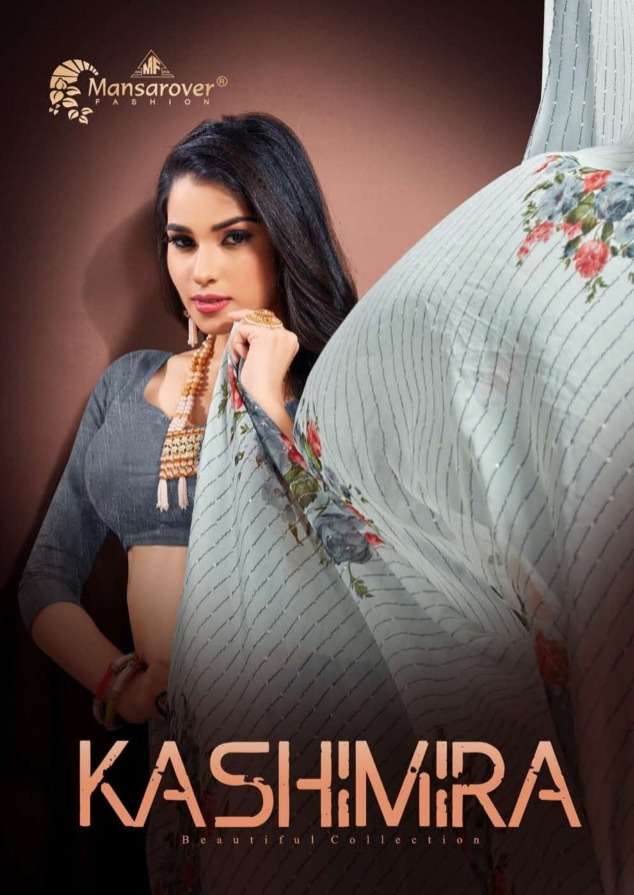 mansarover fashion karishma weightless digital flower printed sarees collection
