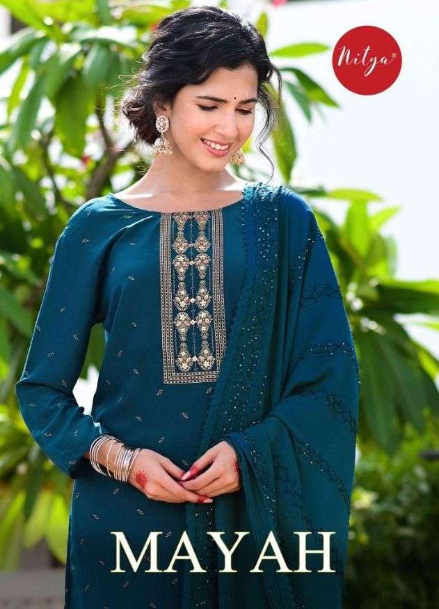 nitya mayah non catalog combo set of top with bottom and dupatta readymade 
