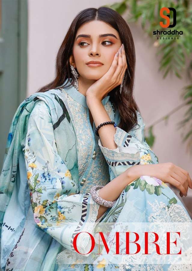 ombre by shraddha lawn cotton pakistani dresses supplier
