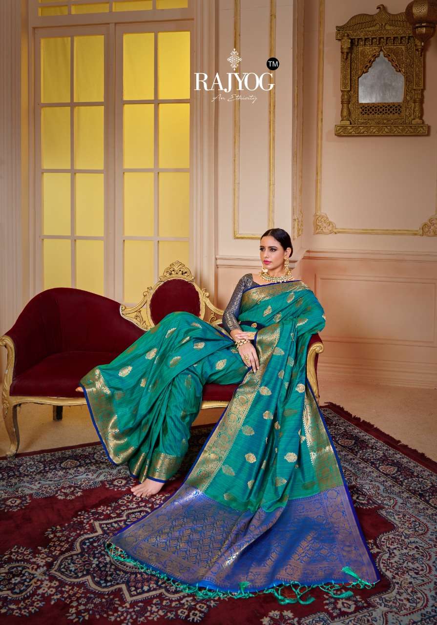 rajyog adhunika soft slub silk sarees authorized supplier in surat 