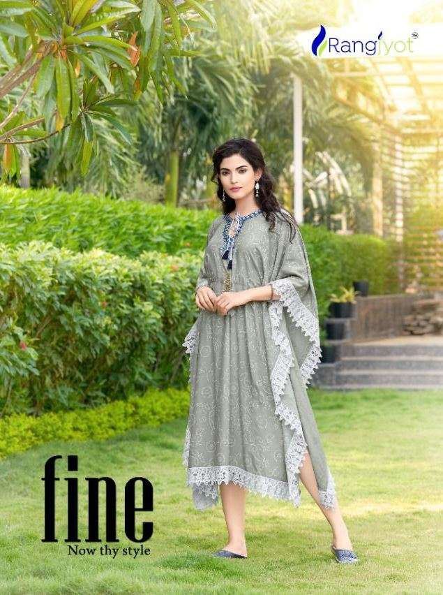 rangjyot fine heavy rayon fancy ladies kurtis