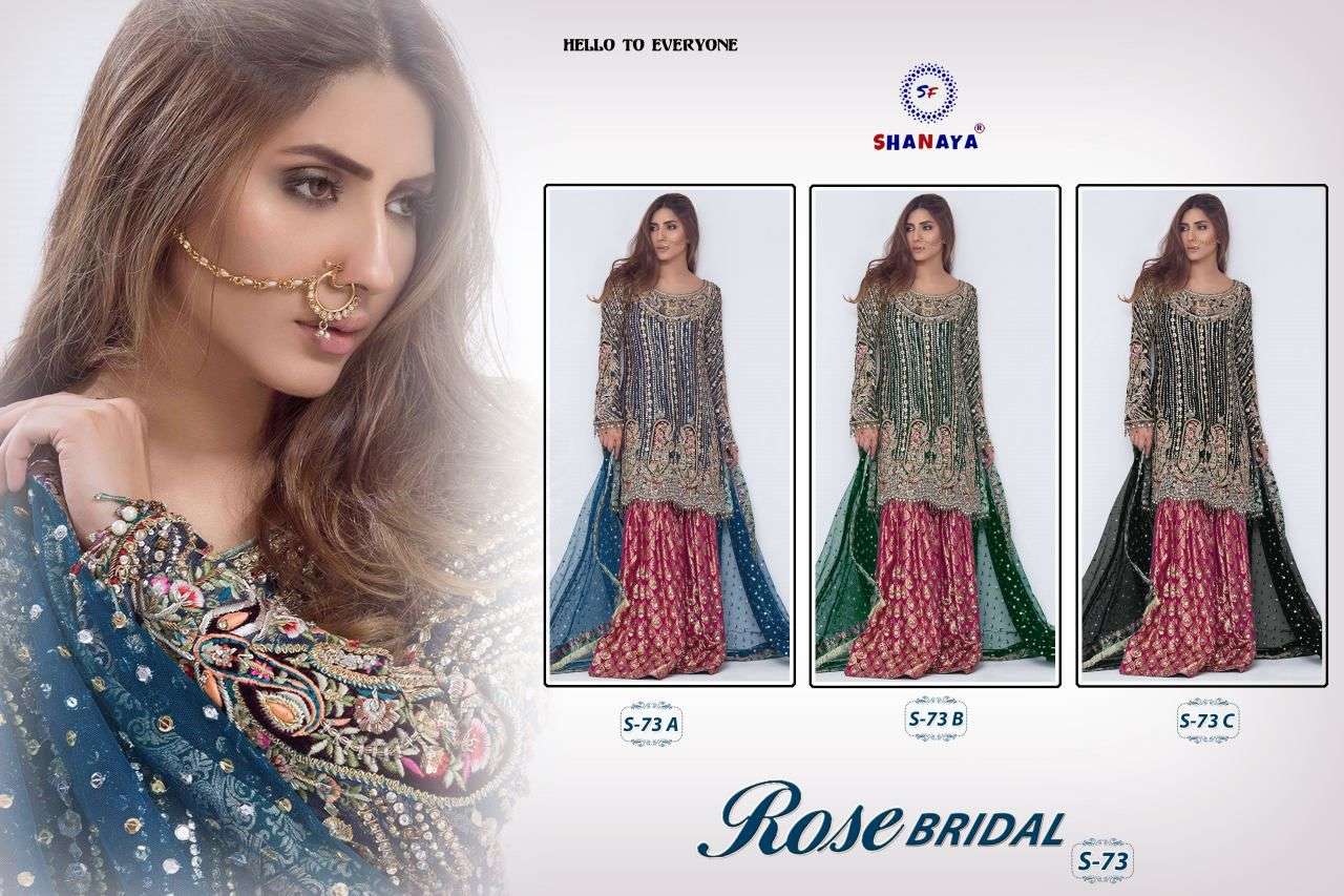 shanay rose bridal s 73 colors georgette pakistani dresses 