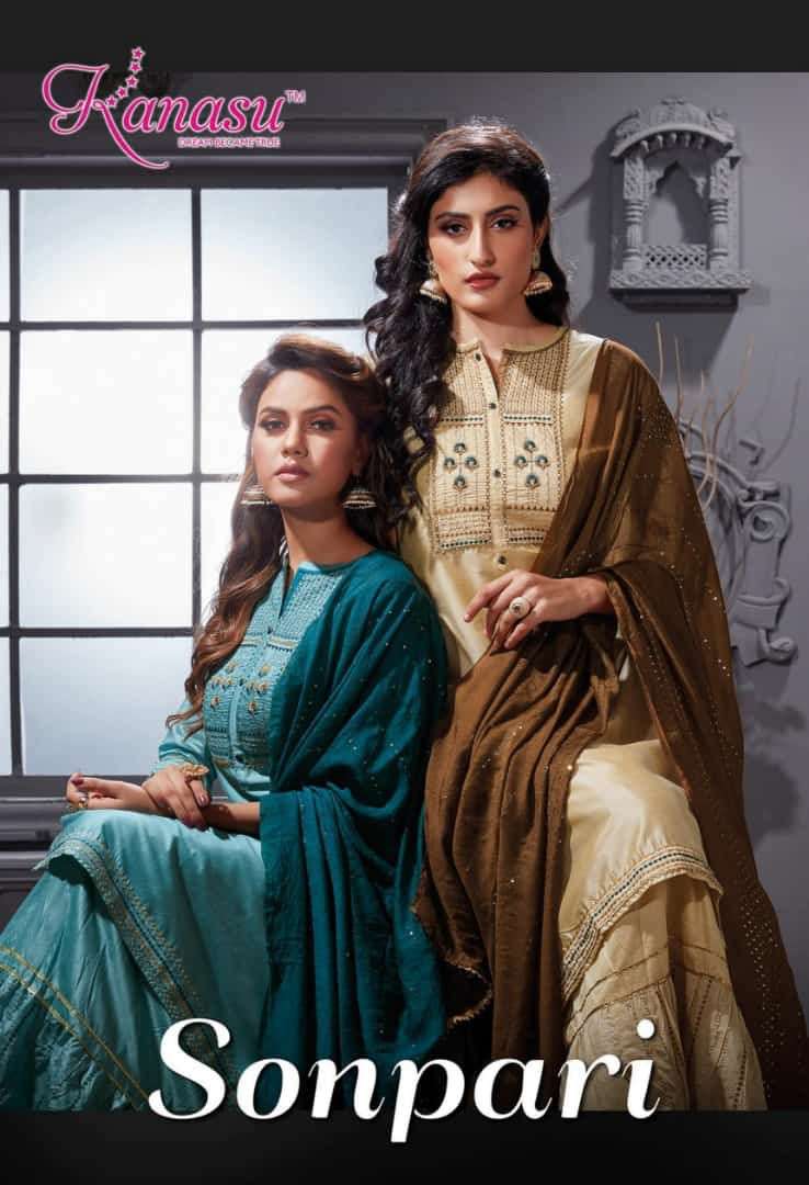 SONPARI BY KANASU HEAVY SILK READYMADE SUIT CATALOG WHOLESALER BEST RATE