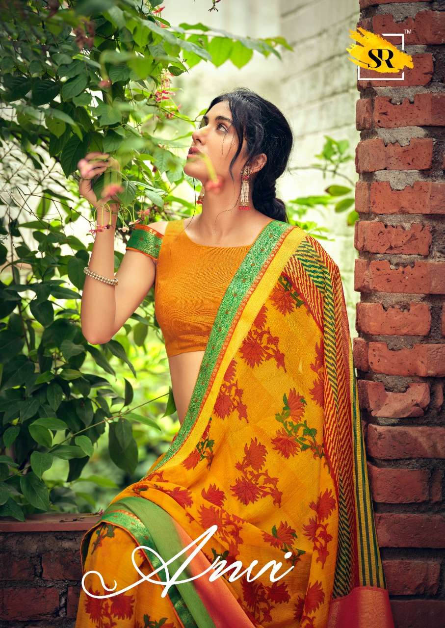 sr brand anvi brasso panel with border sarees wholesale supplier 