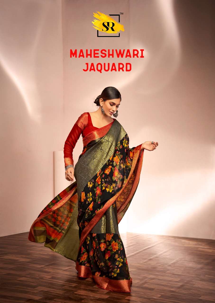 sr brand maheshwari jaquard new style of weaving sarees wholesaler 