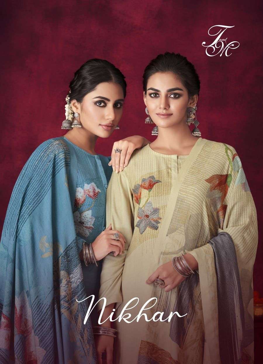 T & M Designer nikhar staple twill digital printed fancy salwar kameez