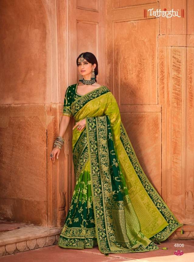 tathastu 4801-4809 series heavy rich look indian latest sarees for wedding 