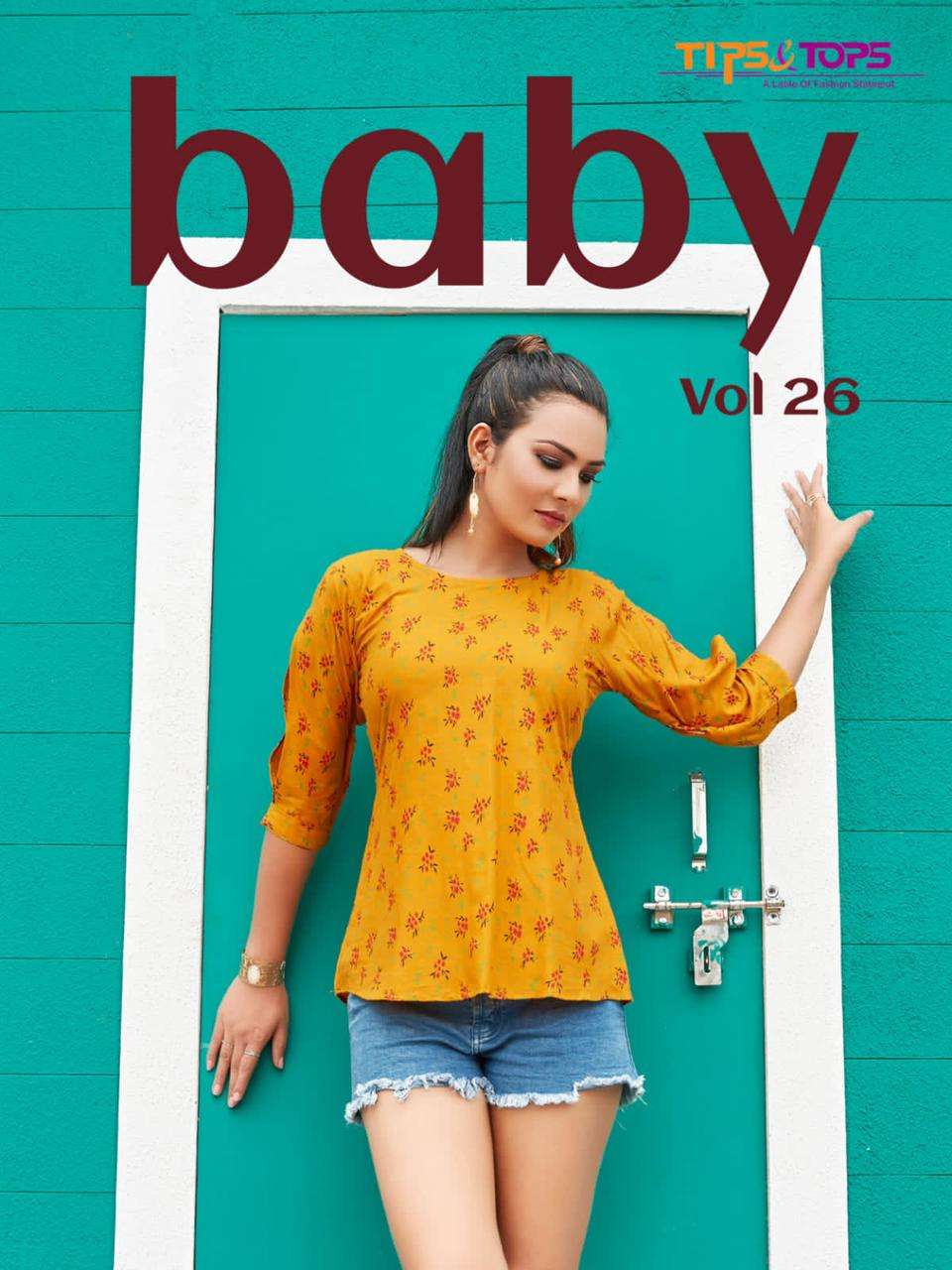 tips & tops baby vol 26 rayon printed ladies short tops