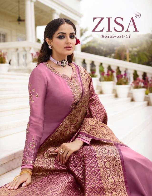 zisa banarasi vol 11 by meera satin georgette exclusive fancy suits