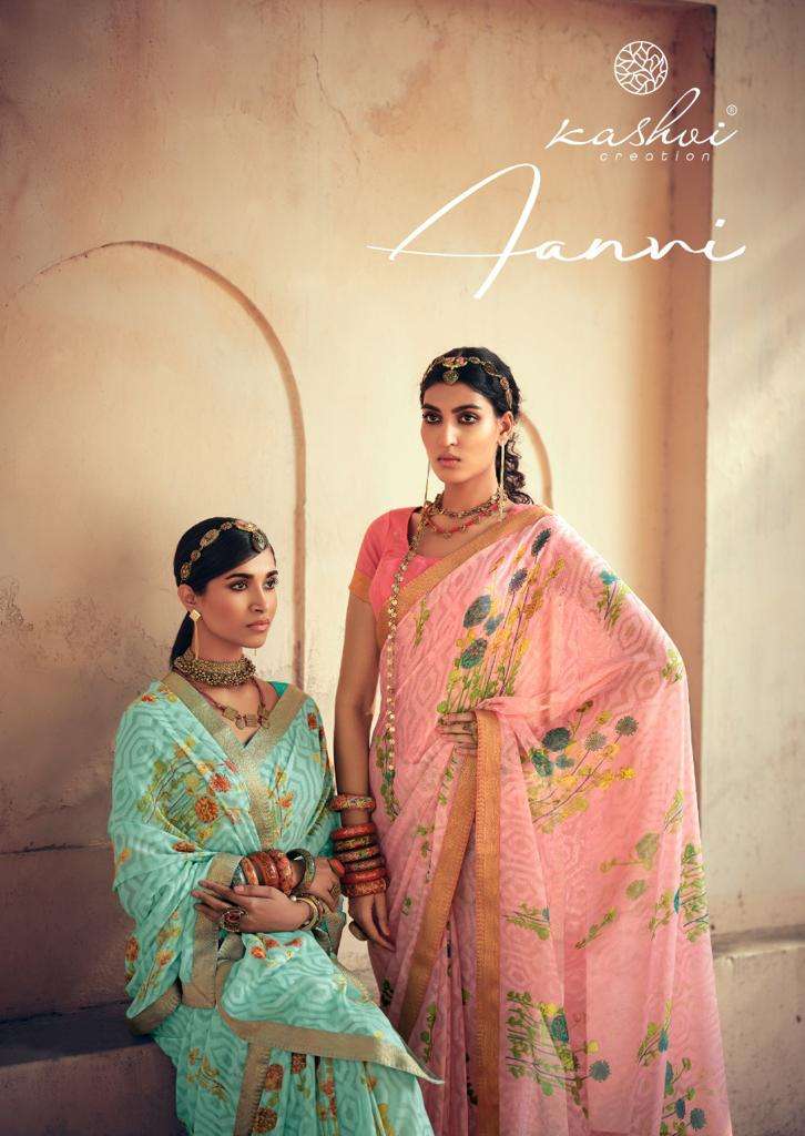 aanvi by kashvi creation chiffon brasso exclusive fancy saree