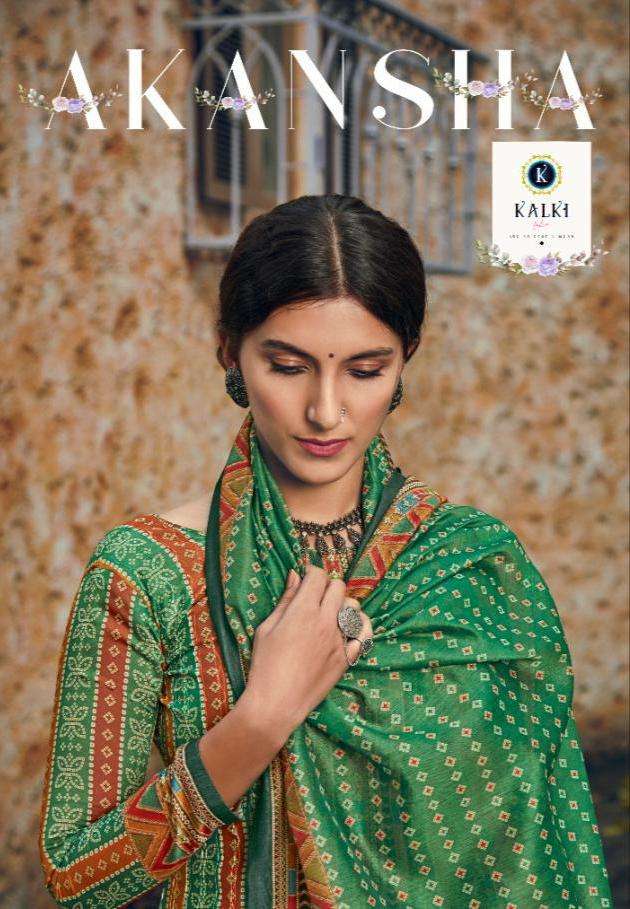 akansha by kalki trendz royal silk digital printed classy look suits